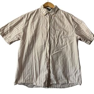 Old Navy Mens Striped Button Down Short Sleeve Shirt Casual Regular Fit Sz Small